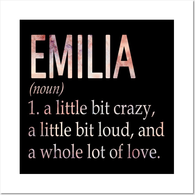 Emilia Girl Name Definition Wall Art by ThanhNga